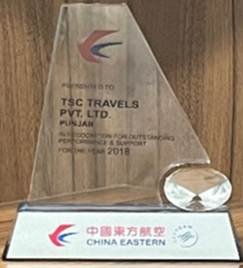 Crystal award from China Eastern Airlines 2018