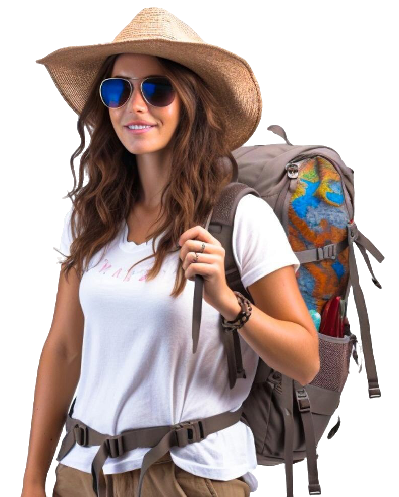 Traveler with a backpack holding a map